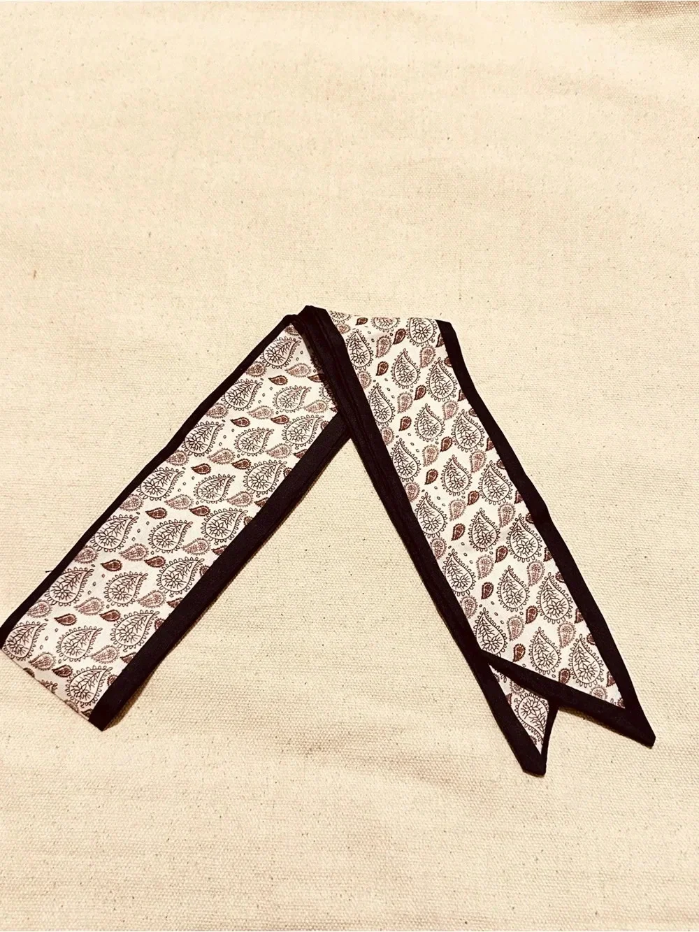 Boutique | Scarf | Brown Paisley Pattern Twilly Scarf